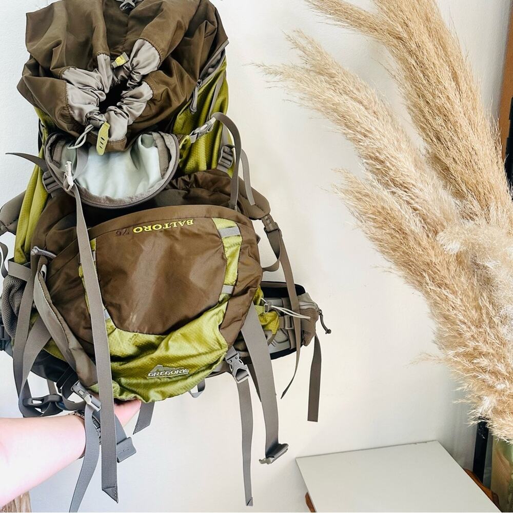 NEW GREGORY Unisex Sold Out Baltoro 75 Backpacking Pack Moss Green Tan Backpack - Picture 2 of 11